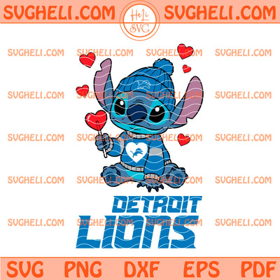 Detroit Lions Stitch Valentine Football Svg Detroit Svg