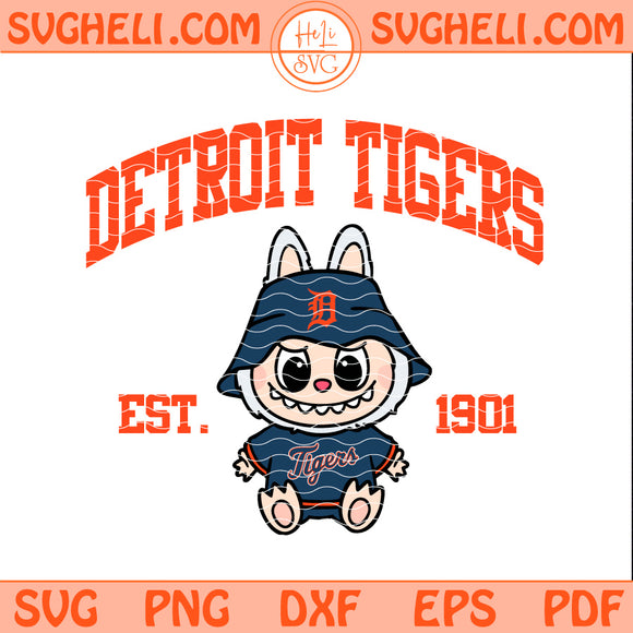 Detroit Tigers Labubu Baseball Svg Labubu MLB Svg Png Dxf Eps Pdf Files