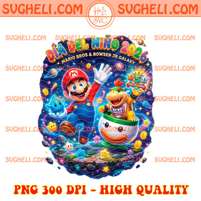 Dia Del Niño 2026 Mario Bros & Bowser JR Galaxy Png
