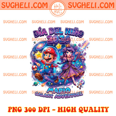 Dia Del Niño 2026 Mario Bros & Princess Peach Galaxy Png