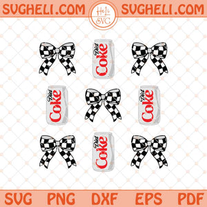 Diet Coke Bows Svg Checkered Diet Coke Coquette Bow Svg Png Dxf Eps Files