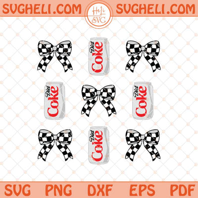 Diet Coke Bows Svg Checkered Diet Coke Coquette Bow Svg Png Dxf Eps Files