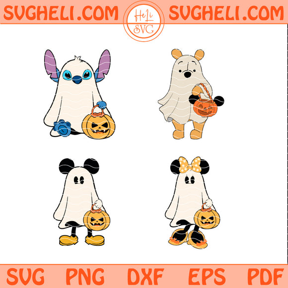 Disney Characters Ghost Halloween Svg Disney Halloween Svg