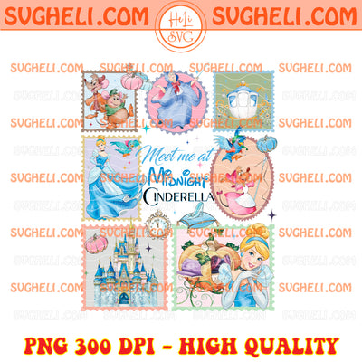 Disney Cinderella Cinderella Meet me at Midnight Stamps Png
