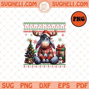 Disney Eeyore Ugly Christmas Sweater Png Disney Png Sublimation Files