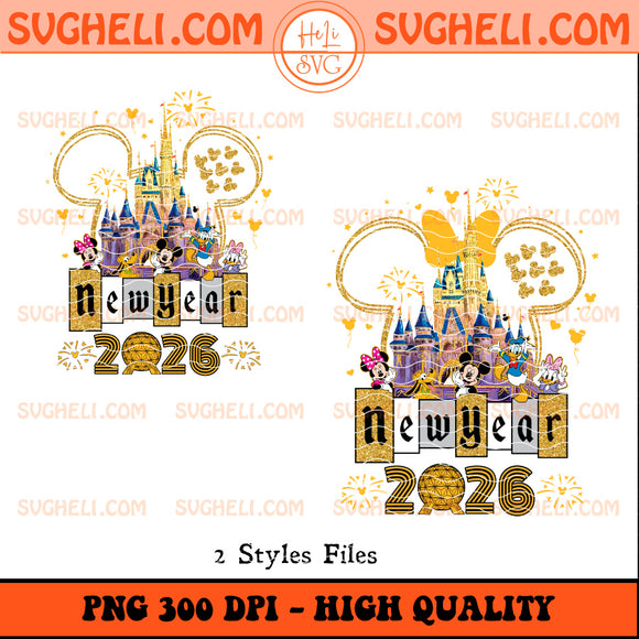Disney Magic Castle New Year 2026 Png Happy New Year Png