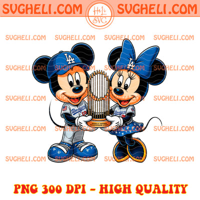 Disney Mickey Minnie Dodgers World Series Champions 2024 Png
