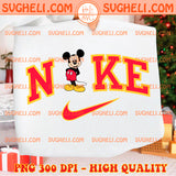 Disney Nike Logo Png Bundle featuring Mickey Mouse and Nike logo in vibrant colors, high-quality PNG 300 DPI, transparent background.