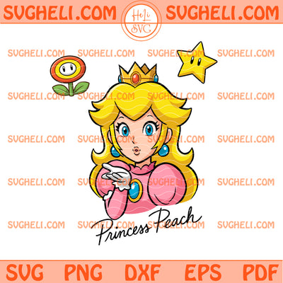 Disney Princess Peach Super Mario Galaxy Signature Svg