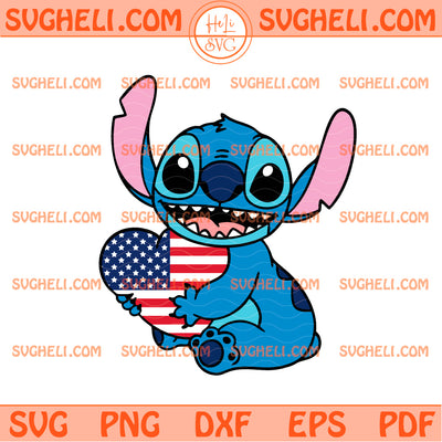 Disney Stitch Stitch 4th Of July Svg Stitch USA Flag Svg