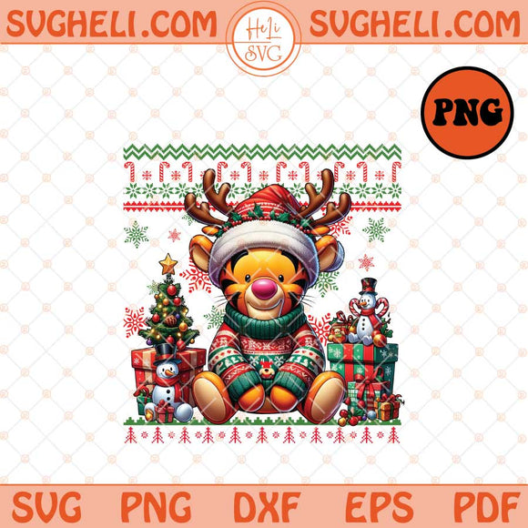 Disney Tigger Ugly Christmas Sweater Png Christmas Movie Png Sublimation Files