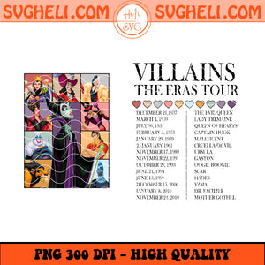 Disney Villains Era Tour Png Villains Eras Tour Png Sublimation Design
