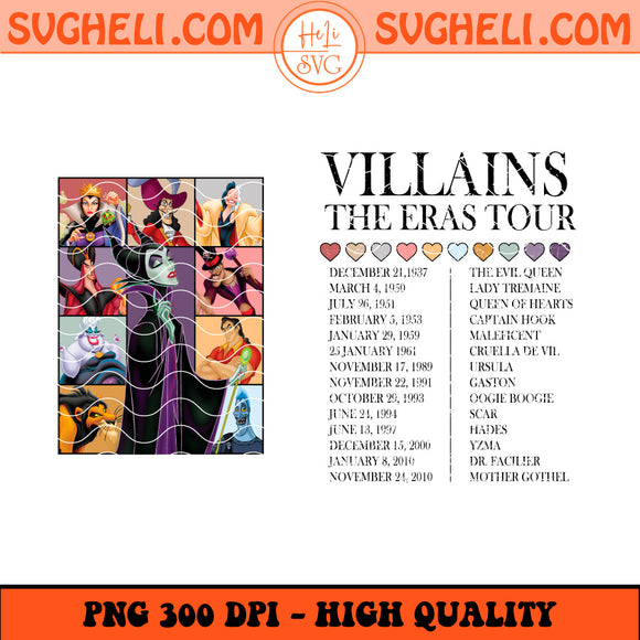 Disney Villains Era Tour Png Villains Eras Tour Png Sublimation Design