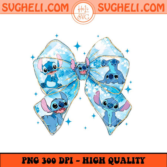 Disneyland Lilo Stitch Coquette Bows Png Lilo And Stitch Png Sublimation Files