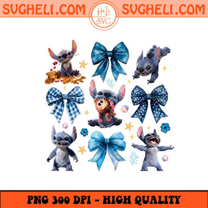 Disneyland Lilo Stitch Coquette Bows Png Stitch Coquette Png Sublimation Files