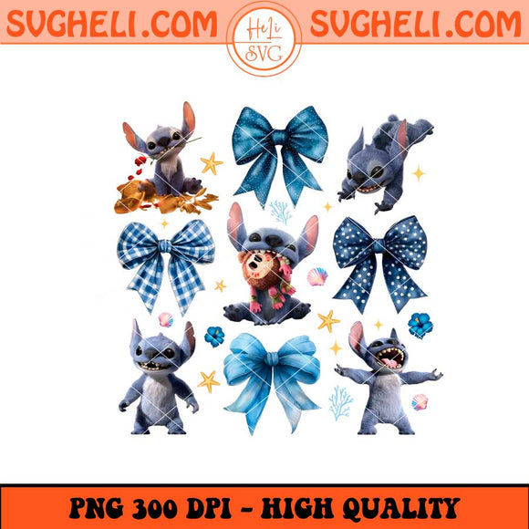 Disneyland Lilo Stitch Coquette Bows Png Stitch Coquette Png Sublimation Files