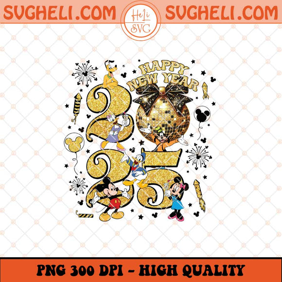 Disneyland Mickey Mouse Happy New Year Fireworks 2025 Png Sublimation Files