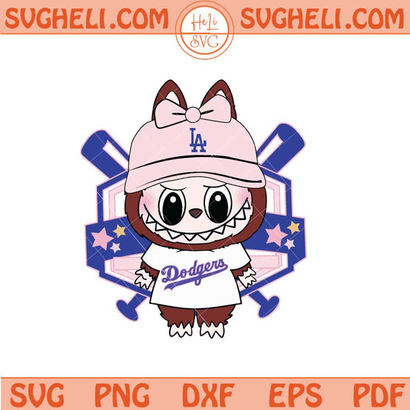 Dodgers Baseball Labubu Mascot Svg Labubu LA Dodgers Svg Png Dxf Eps Files