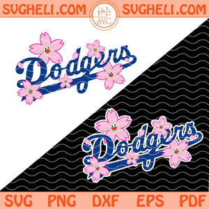 Dodgers Cherry Blossom Murakami Logo Svg Dodgers Flower Svg Png Dxf Eps Files
