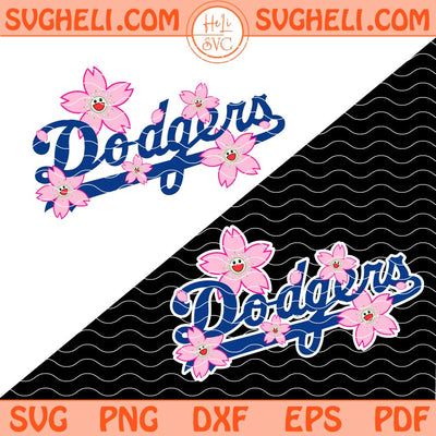Dodgers Cherry Blossom Murakami Logo Svg Dodgers Flower Svg Png Dxf Eps Files