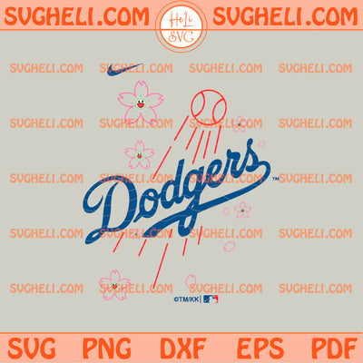 Dodgers Cherry Blossom Murakami MLB Svg LA Dodgers Svg