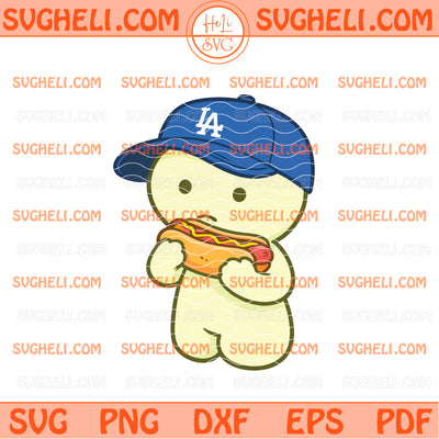 Dodgers Smiski Eating Hot Dog Svg Los Angeles Dodgers Svg