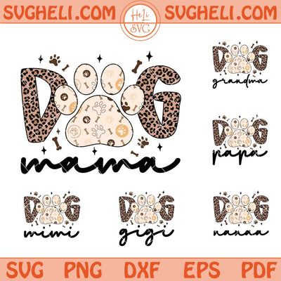 Dog Mama Svg Mom Leopard Svg Bundle for Mothers Day Svg Png Dxf Eps Files