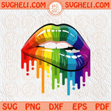 Dripping Rainbow Lips Svg Lesbian Svg LGBT Svg Lgbt Pride Svg Png Dxf Eps Files