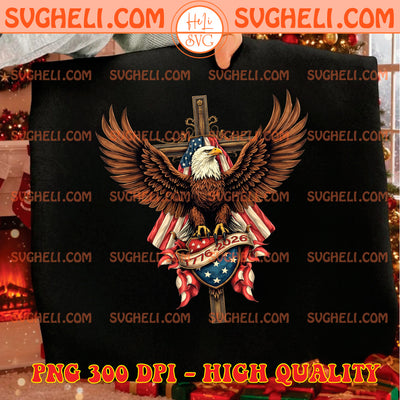 Eagle With USA Cross Png Christian American Eagle Png