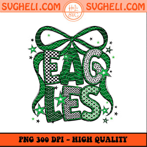 Eagles Mascot Coquette Bow Png Eagles With Bow Png Sublimation Design