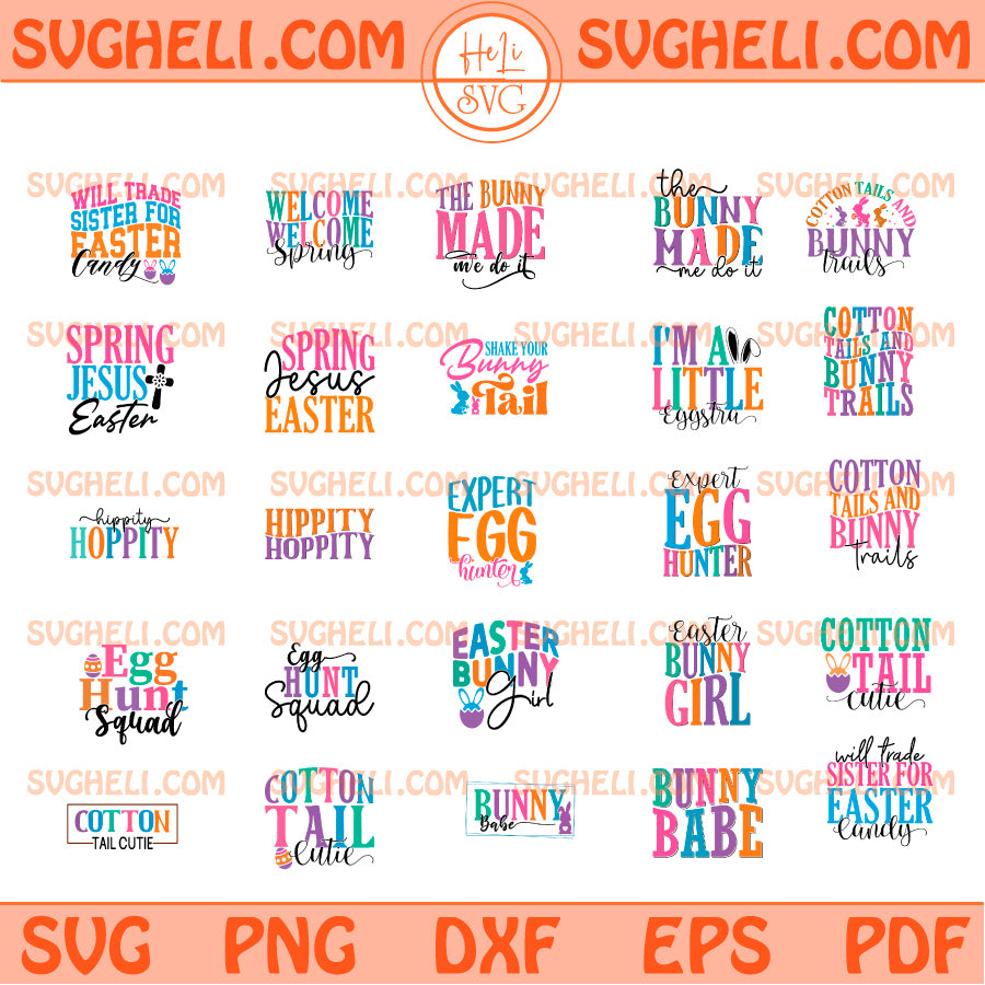 Easter Svg Bundle Happy Easter Svg Easter Quotes Svg