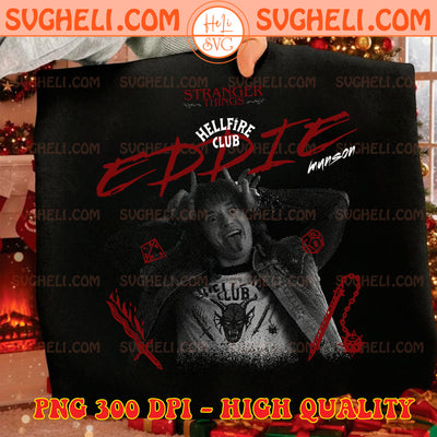 Eddie Munson Stranger Things PNG Two Color DTF Design