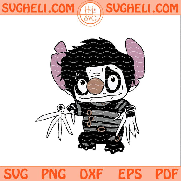 Edward Scissorhand Stitch Halloween Svg Stitch Halloween Svg Png Dxf Eps Files