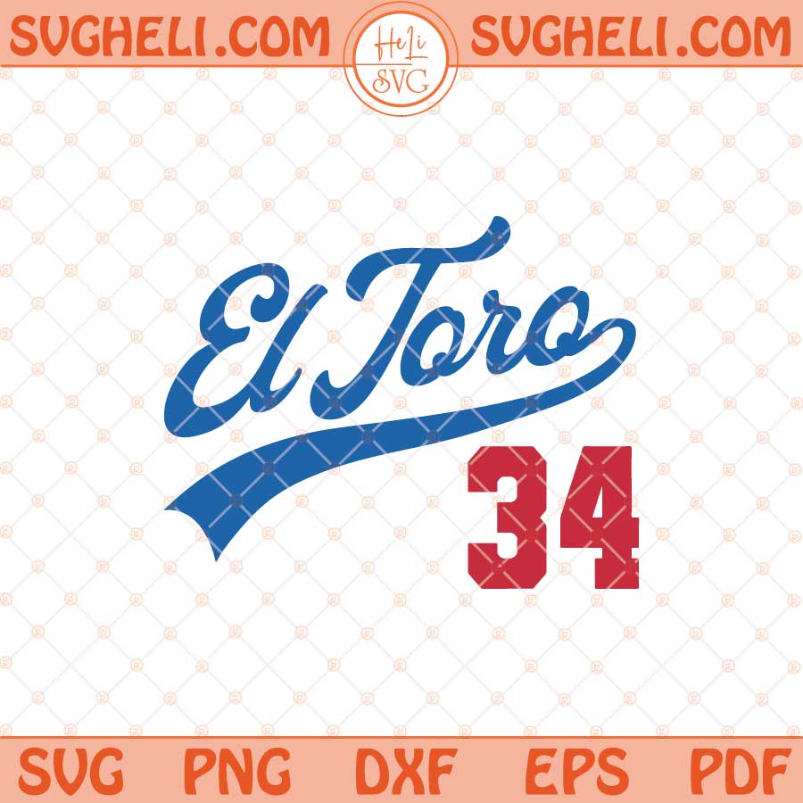 El Toro Fernando Valenzuela 34 Los Angeles Svg Dodgers Svg