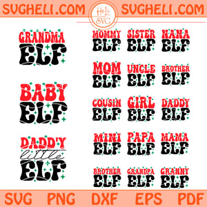 Elf Family Svg Bundle Elf Svg Family Christmas Svg Png Dxf Eps Pdf Files