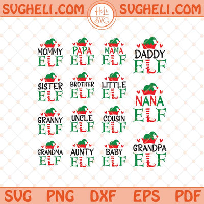 Elf Family Svg Bundle Elf Svg Funny Elf Svg Christmas Elf Svg Png Dxf Eps Files