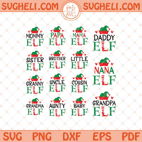 Elf Family Svg Bundle Elf Svg Funny Elf Svg Christmas Elf Svg Png Dxf Eps Files