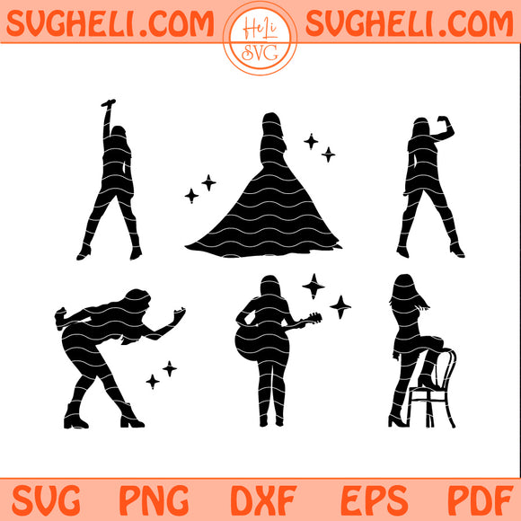 Eras Tour Outfit Silhouttes Svg Taylor Swifty Era Svg