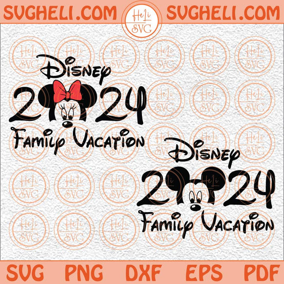 Family Vacation 2024 Svg Mickey Minnie Head Svg Family Trip Svg Png Dxf Eps Files