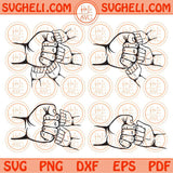 Father and Kids Fist Bump Set Svg Father's Day Svg Dad Fist Bump Svg Png Dxf Eps Files