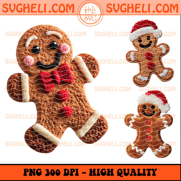 Faux Yarn Crochet Gingerbread Png Bundle Gingerbread Png