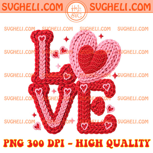 Faux Yarn Crochet Love Valentines Day Png Love Png