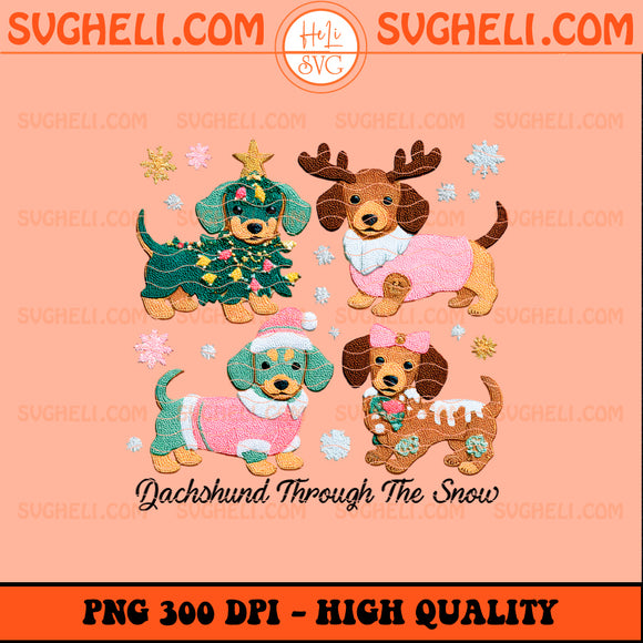 Faux Yarn Dachshund Through The Snow Png