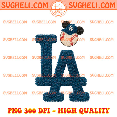 Faux Yarn LA Baseball Mouse Ears Png LA Dodgers Png