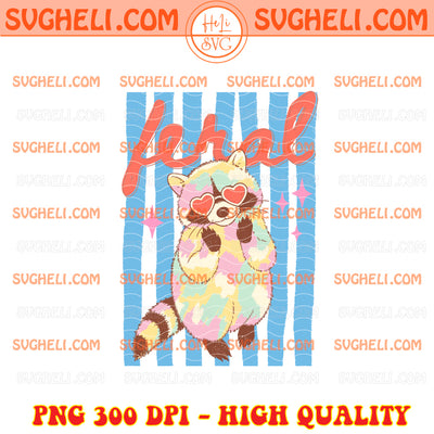 Feral Girl Summer Png Preppy Summer Png Cute Raccoon Png