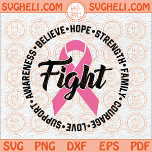 Fight Cancer Svg Crush Cancer Svg Tough Girls Fight Strong Svg Png Dxf Eps