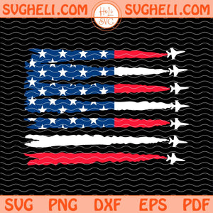 Fighter Jet Airplane American Flag Heart Svg 4th of July Svg Png Dxf Eps Files