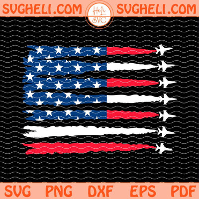 Fighter Jet Airplane American Flag Heart Svg 4th of July Svg Png Dxf Eps Files