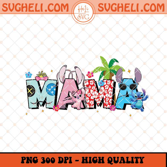 Floral Disney Mama Stitch Friends Png Stitch Mama Png Sublimation Files