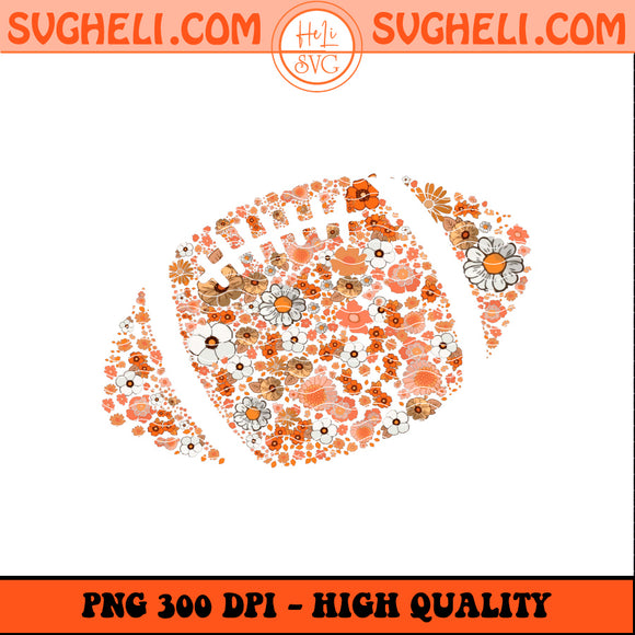 Floral Football Png Retro Football Png Game Day Png